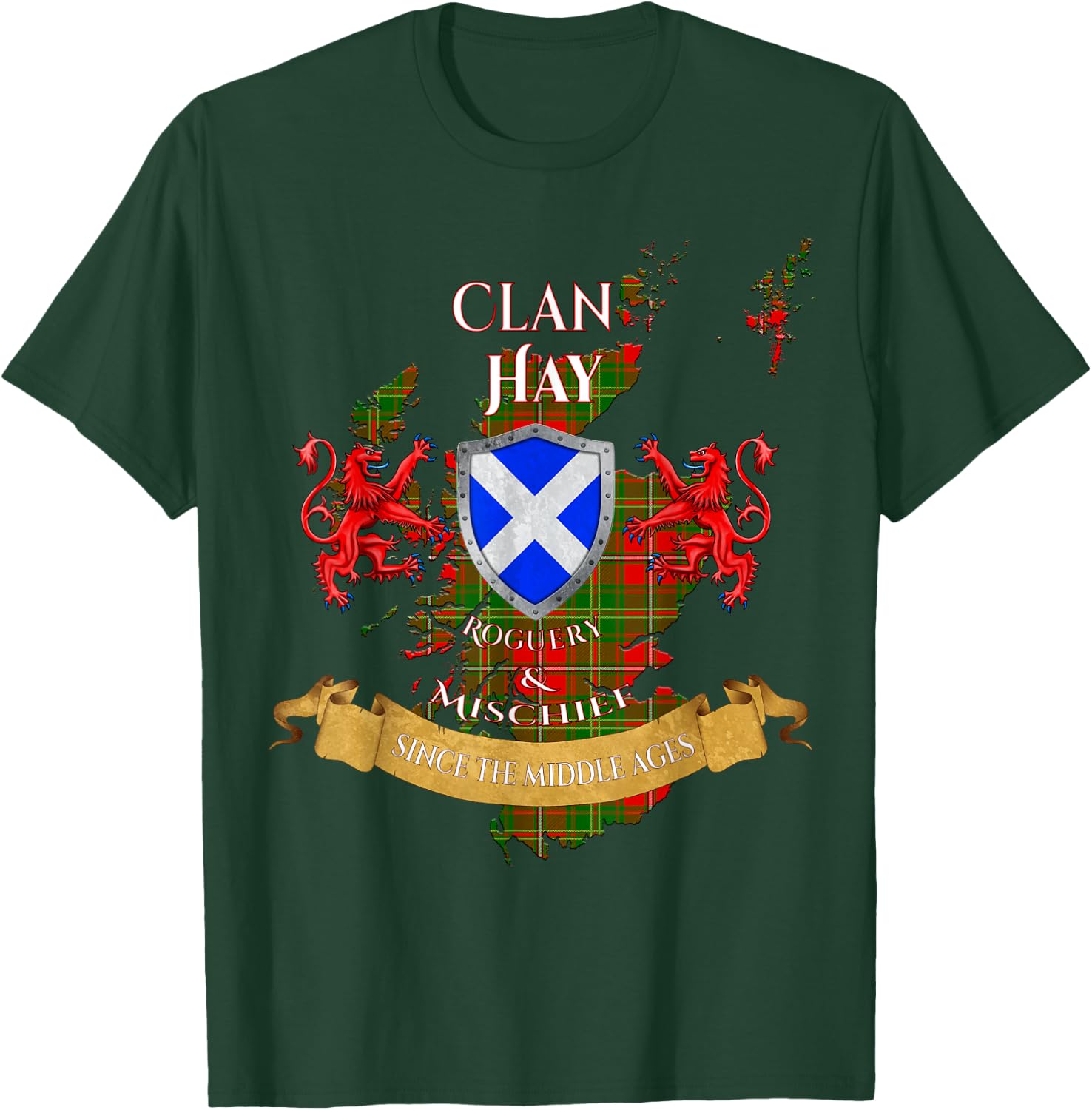 Hay Scottish Family Clan Middle Ages Mischief T-Shirt - T-Shirt | Forest