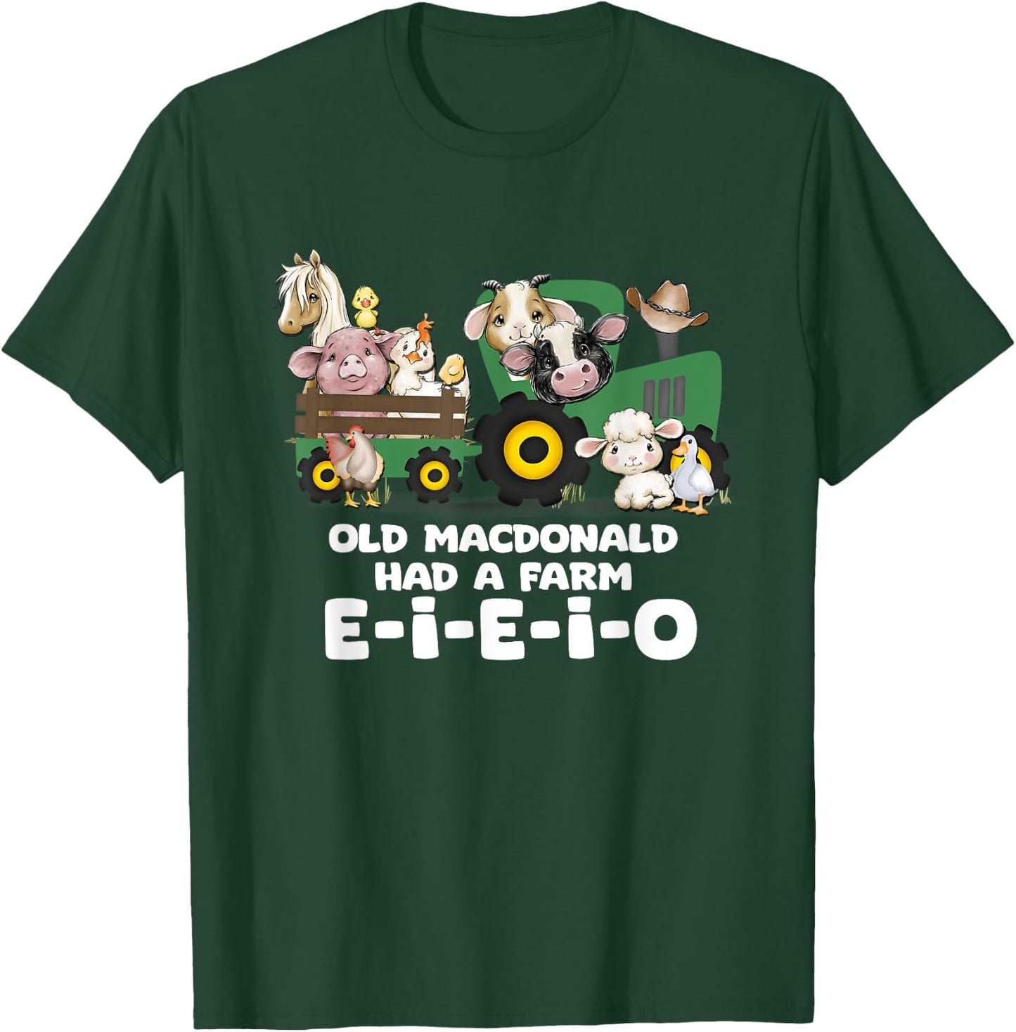 Toddler Kids Old MacDonald Had a Farm E-I-E-I-O Nursery Song T-Shirt - T-Shirt | Forest