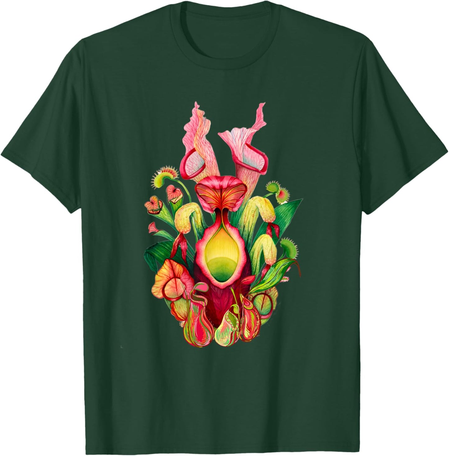 Pitcher Plant Nature Art Carnivorous Plants Sarracenia T-Shirt - T-Shirt | Forest
