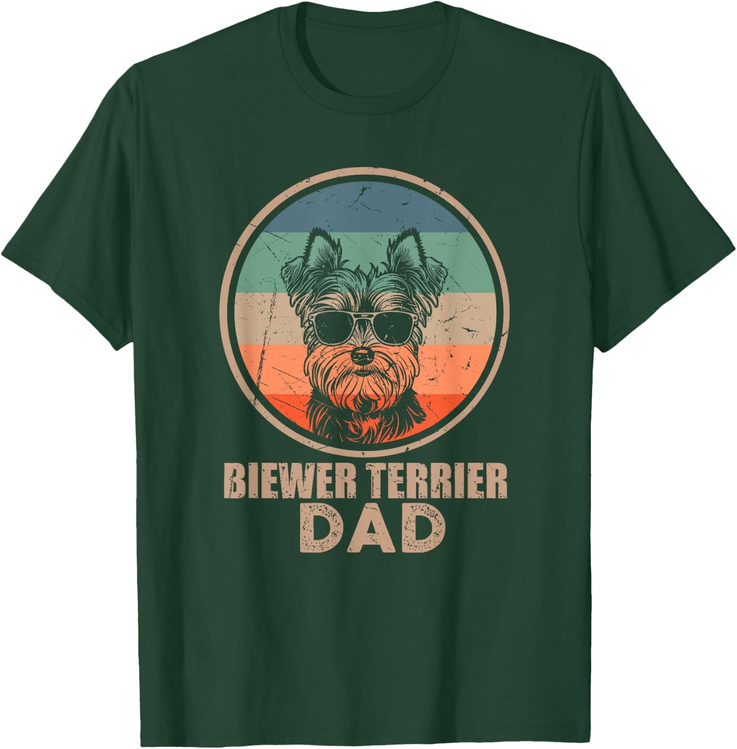 Vintage Biewer Terrier Dog Dad Gifts Dog Lover Xmas T-Shirt - T-Shirt | Forest