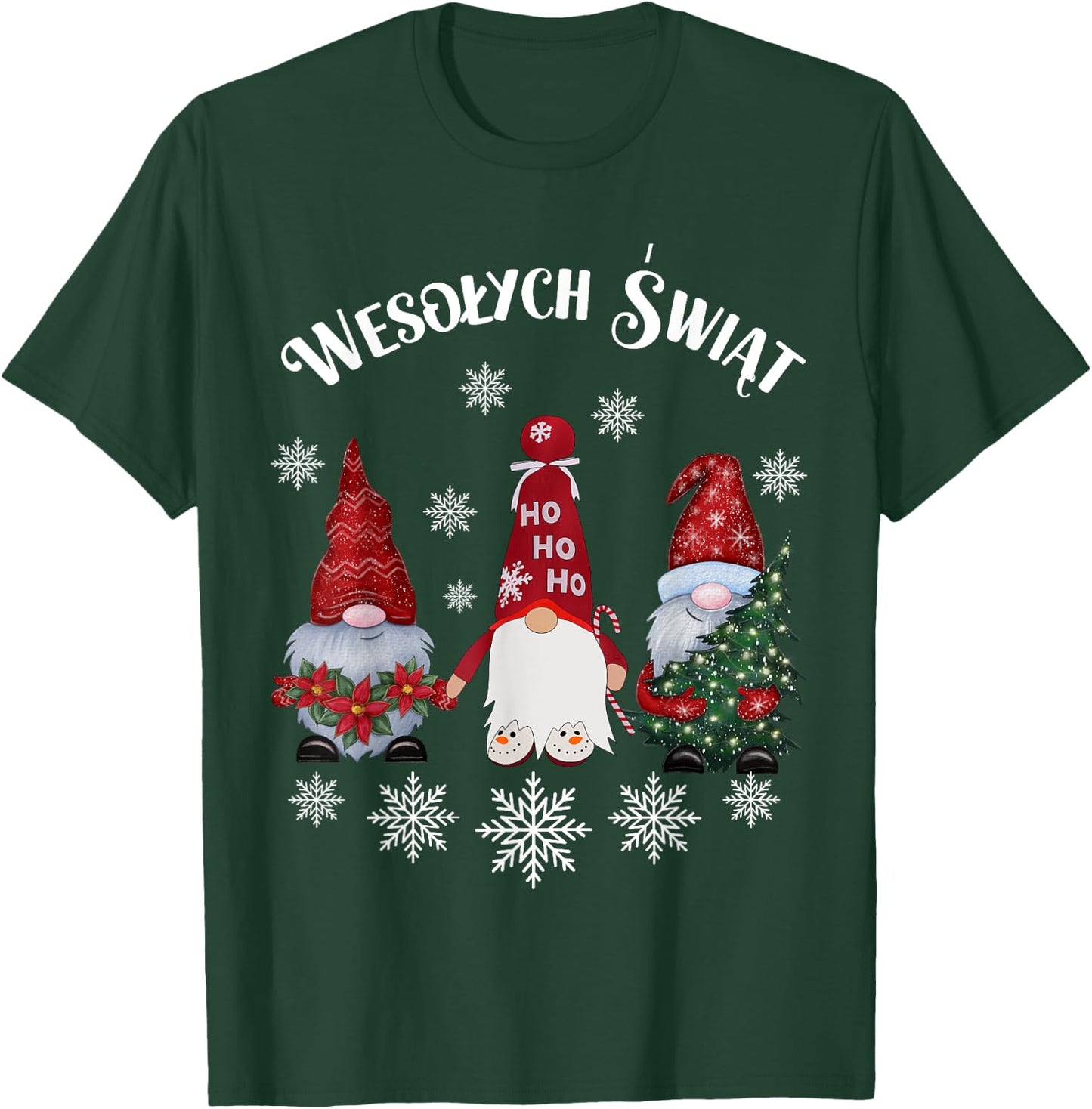 Wesolych Swiat Polish language Merry Christmas T-Shirt - T-Shirt | Forest
