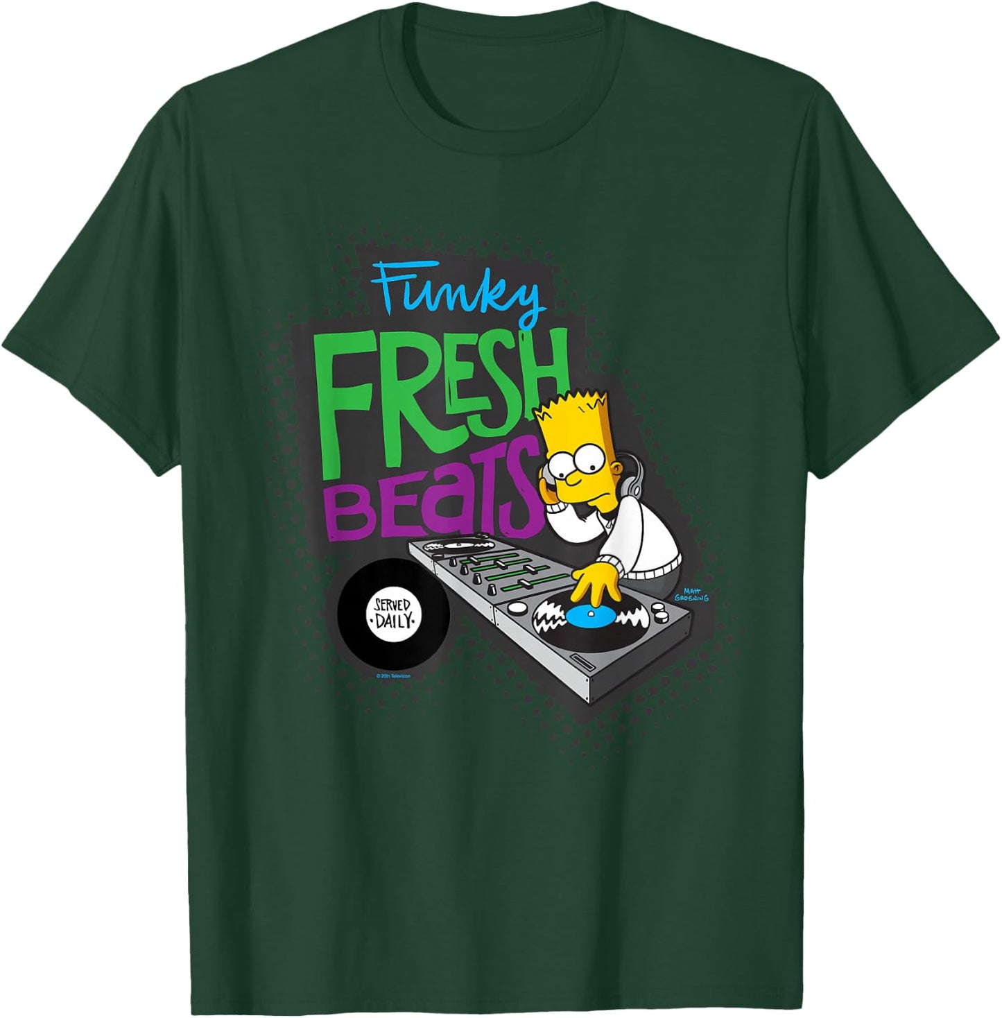 The Simpsons Bart Simpson Funky Fresh Beats Served Daily T-Shirt - T-Shirt | Forest