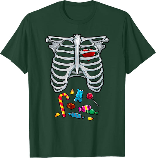 Halloween Costume XRay Skeleton Rib Heart Candy Adult Kids T-Shirt - T-Shirt | Forest