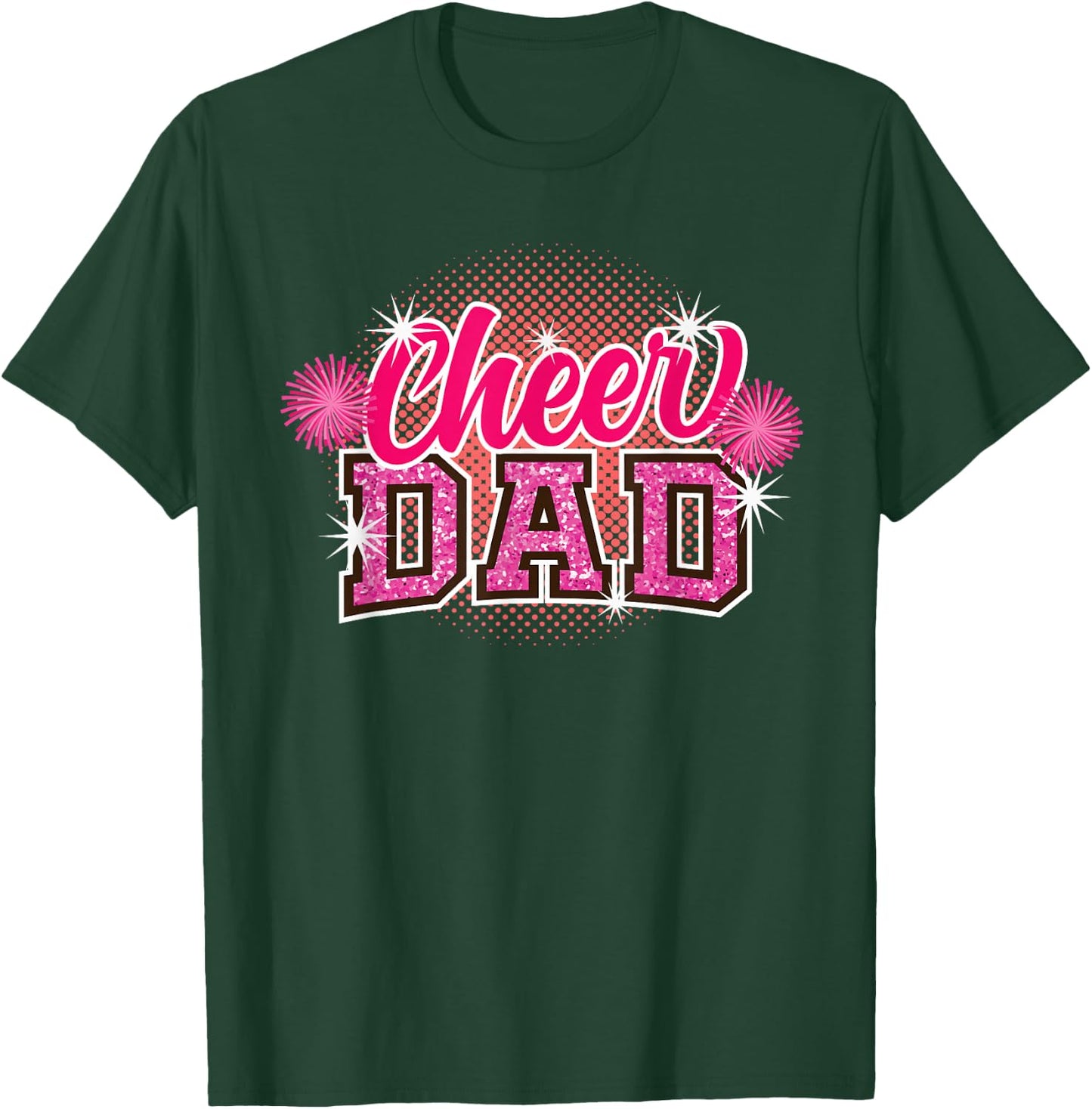 Cheer Dad Father's Day Cheerleader Papa Daddy Cheerleading T-Shirt - T-Shirt | Forest