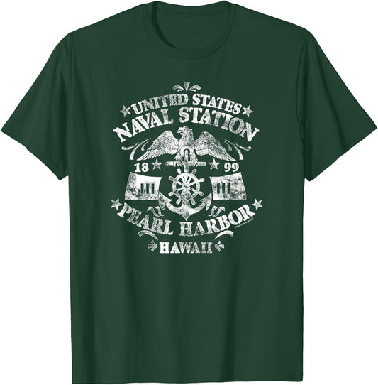 United States Naval Station Pearl Harbor Hawaii T-Shirt - T-Shirt | Forest