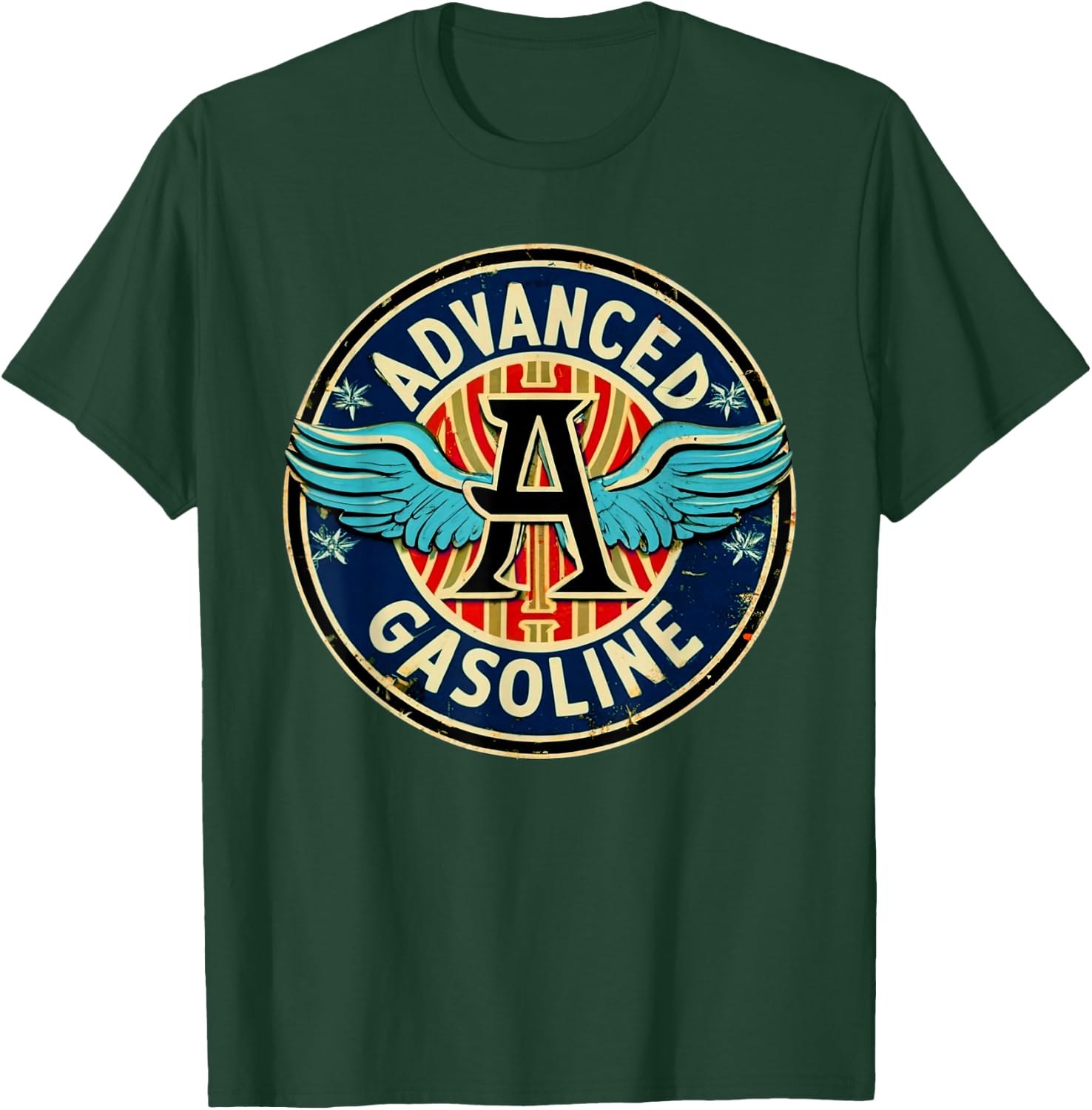 Retro Vintage Gas Station Advanced Gasoline Motor Oil Car T-Shirt - T-Shirt | Forest