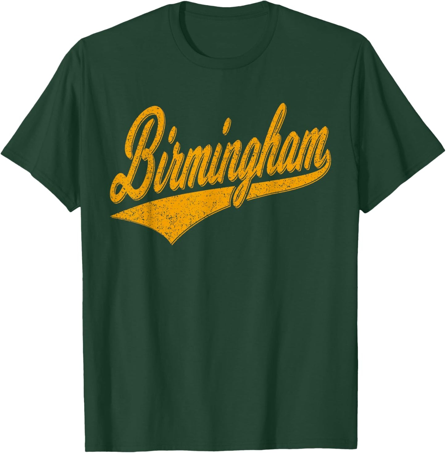 Birmingham Alabama Varsity Script Classic Sport Jersey Style T-Shirt - T-Shirt | Forest