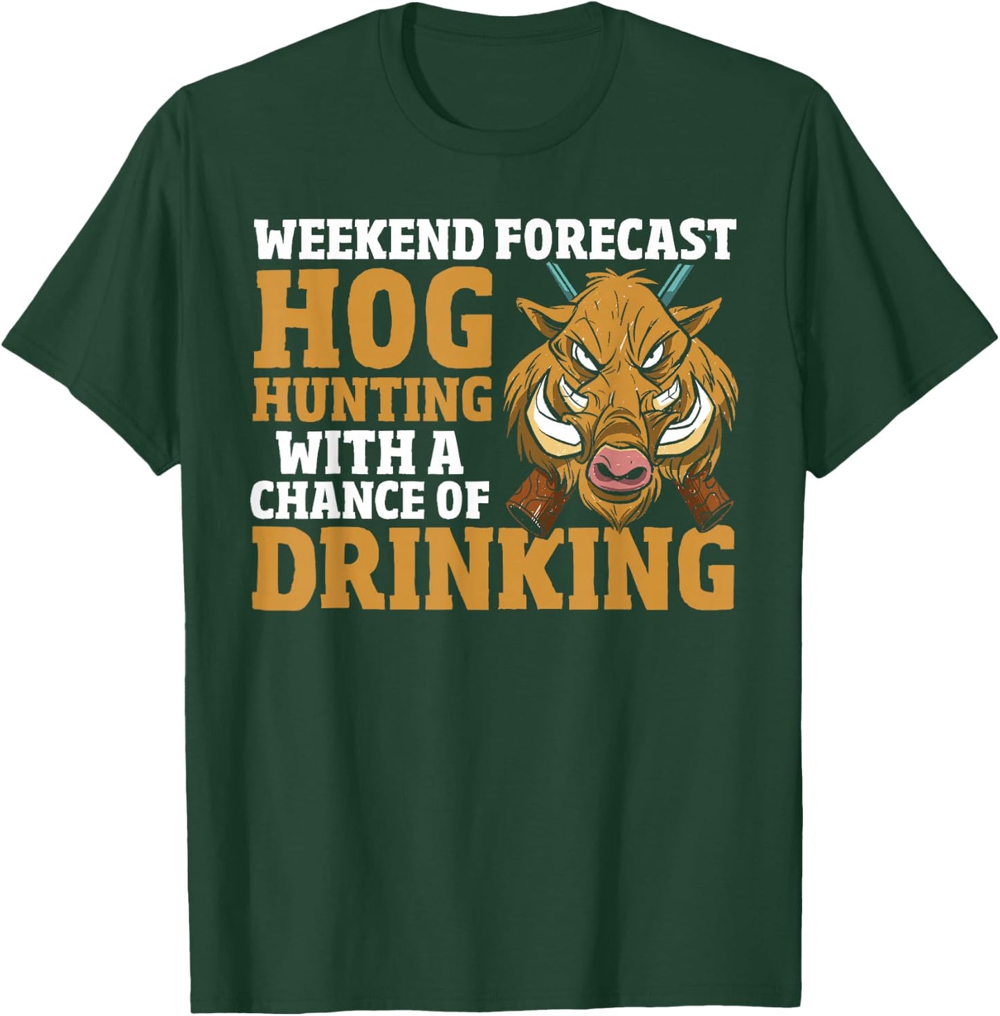 Boar Hunter - Funny Hog Wild Animal Pig Boar Hunting T-Shirt - T-Shirt | Forest