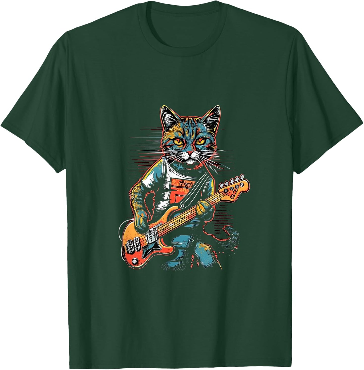 Cat Playing Bass Guitar Bassist Bass Guitarist Cats Lover Women T-Shirt - T-Shirt | Forest