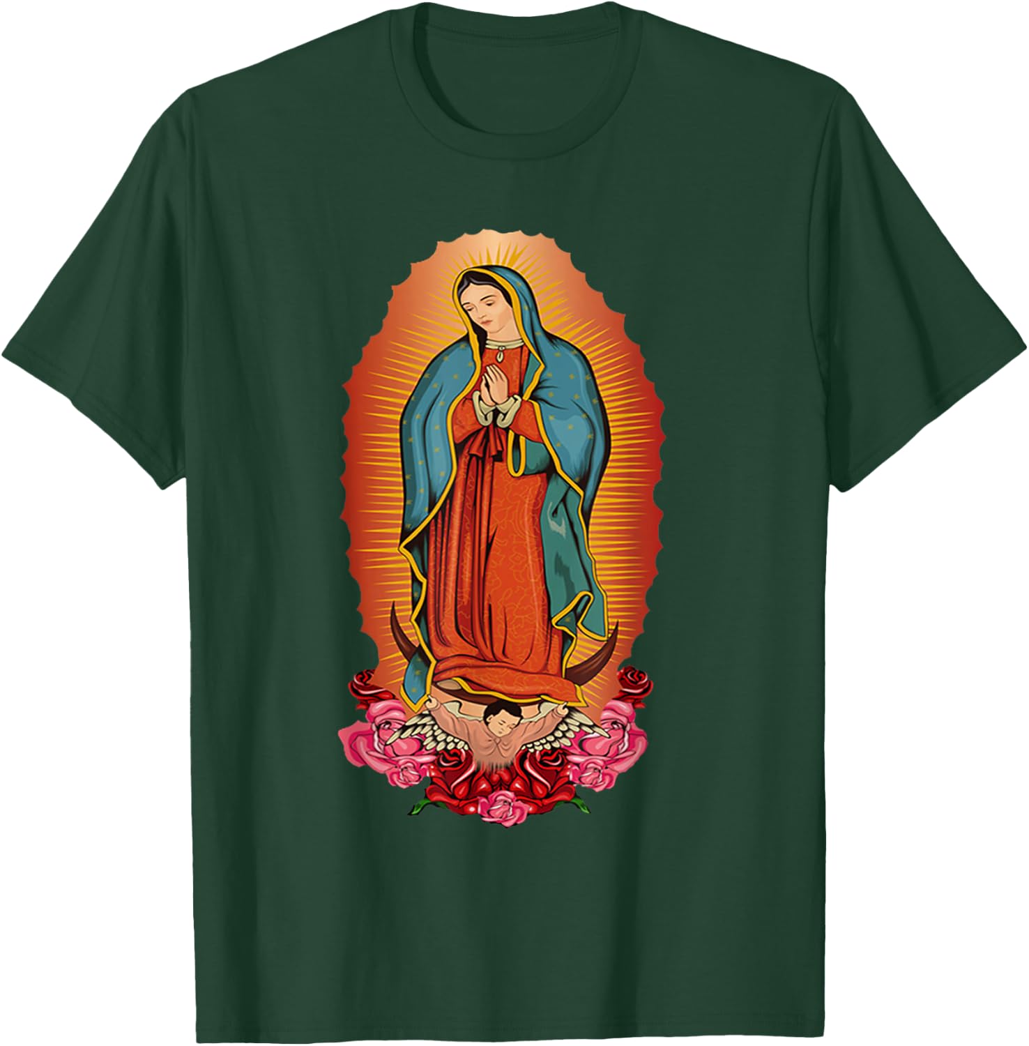Virgen de Guadalupe Our Lady of Guadalupe Catholic Mary T-Shirt - T-Shirt | Forest