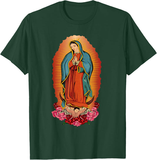 Virgen de Guadalupe Our Lady of Guadalupe Catholic Mary T-Shirt - T-Shirt | Forest