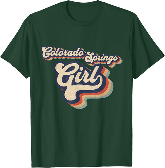 Vintage Design For Girls From Colorado Springs Colorado T-Shirt - T-Shirt | Forest