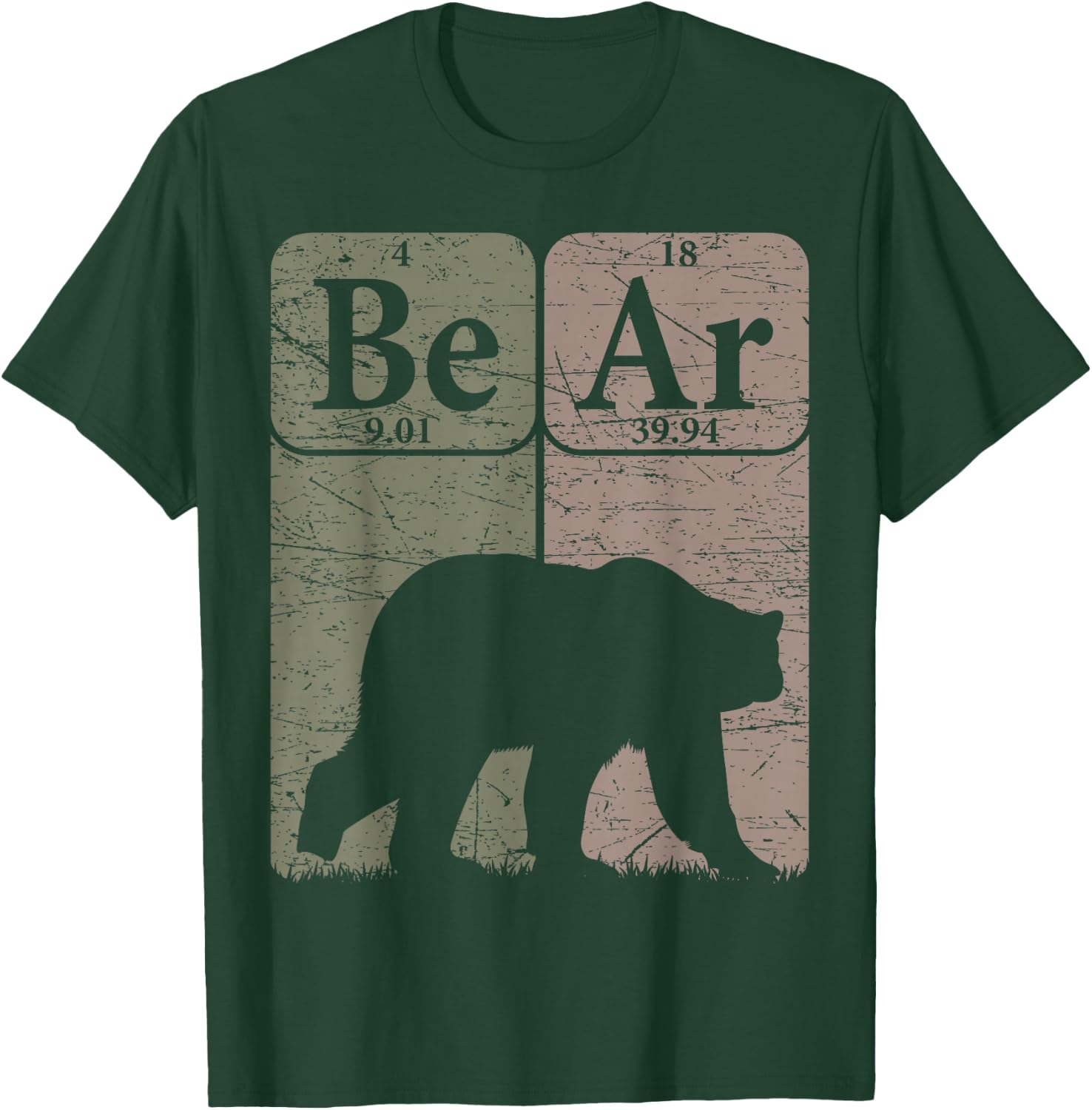 Bear Periodic Table Elements Grizzly Bear Vintage Arctophile T-Shirt - T-Shirt | Forest