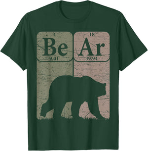 Bear Periodic Table Elements Grizzly Bear Vintage Arctophile T-Shirt - T-Shirt | Forest