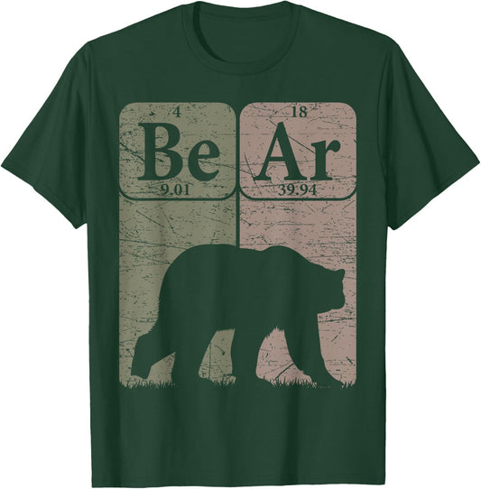 Bear Periodic Table Elements Grizzly Bear Vintage Arctophile T-Shirt - T-Shirt | Forest