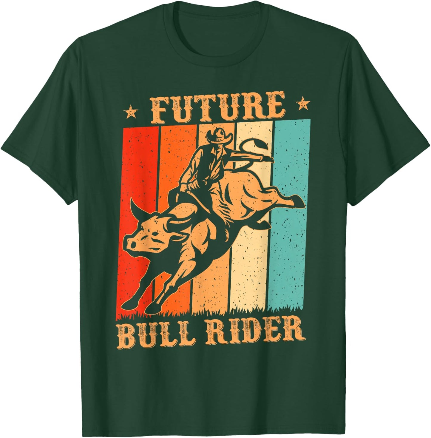 Future Bull Rider Kids Costume Rodeo Cowboy Bull Riding Boys T-Shirt - T-Shirt | Forest