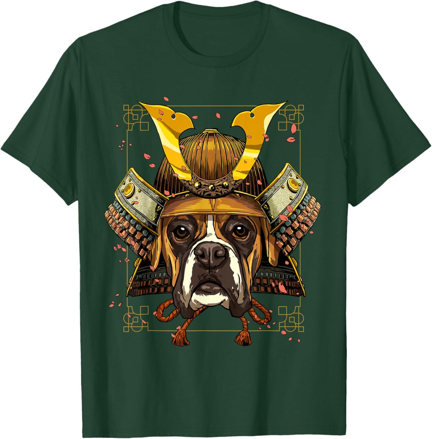 Samurai German Boxer Dog Lover Japanese Warrior Bushido T-Shirt - T-Shirt | Forest