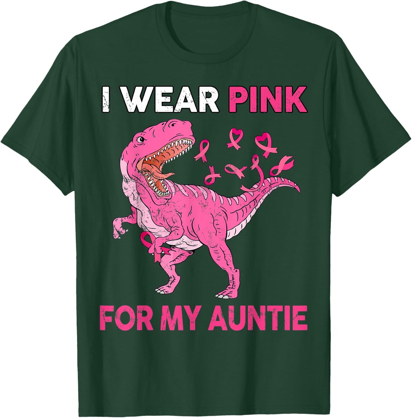 Breast Cancer Awareness Wear Pink for Auntie Kid Boy Toddler T-Shirt - T-Shirt | Forest