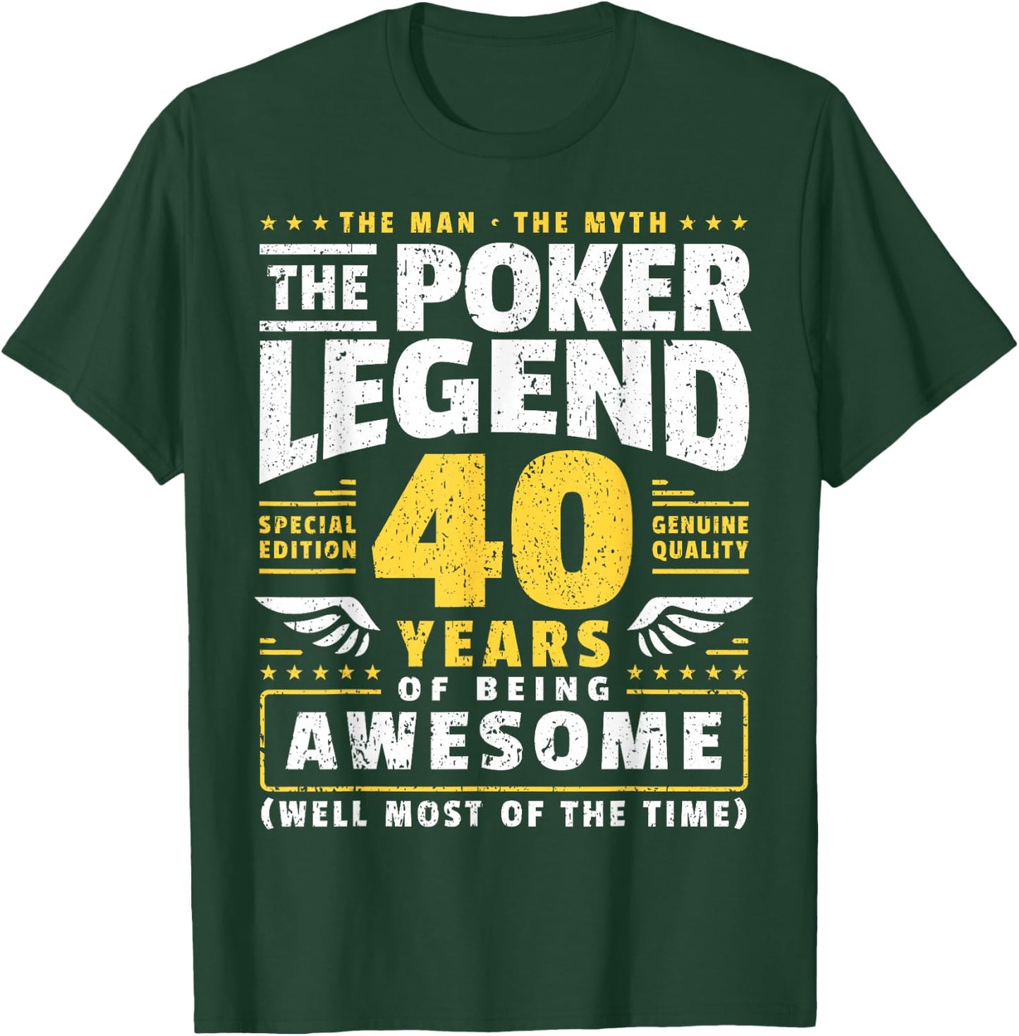 40th Birthday Poker Player 40 Years T-Shirt - T-Shirt | Forest