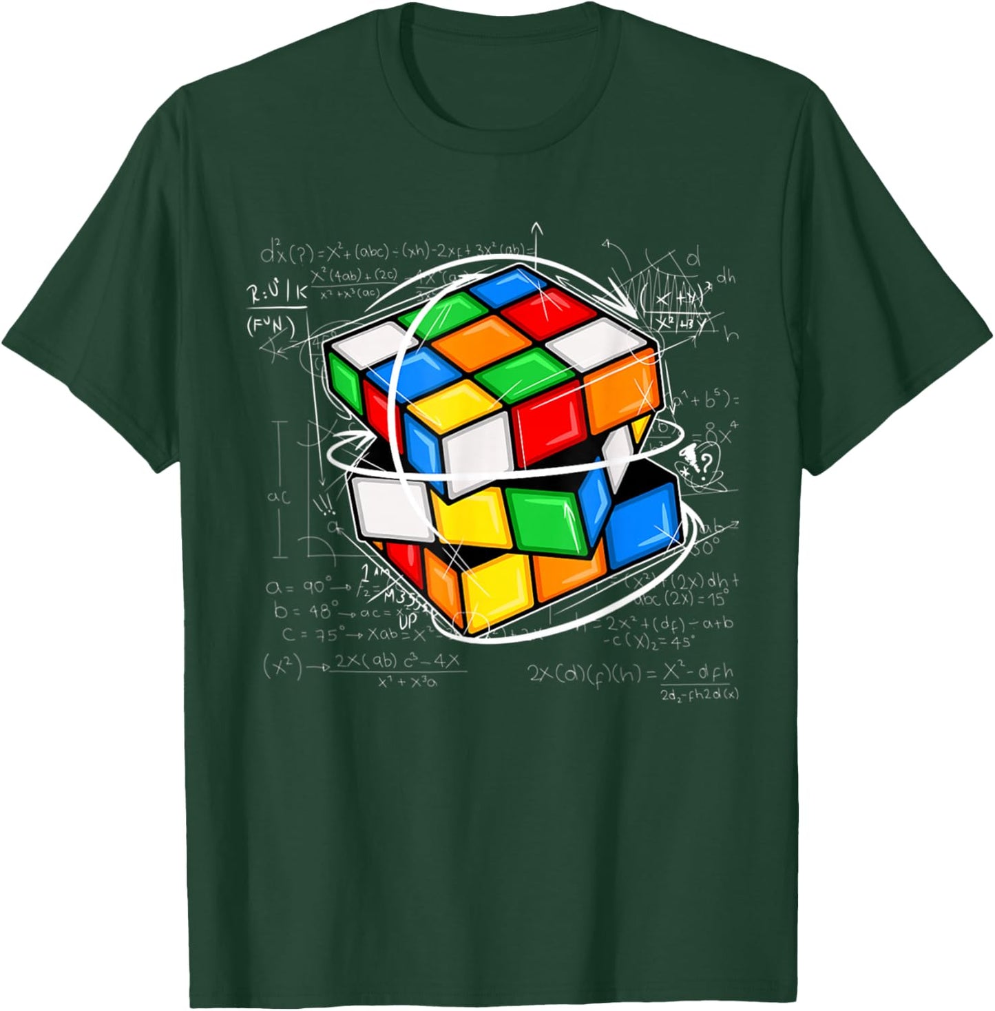 Melting Cube Speed Cubing Vintage Puzzle Youth Math T-Shirt - T-Shirt | Forest