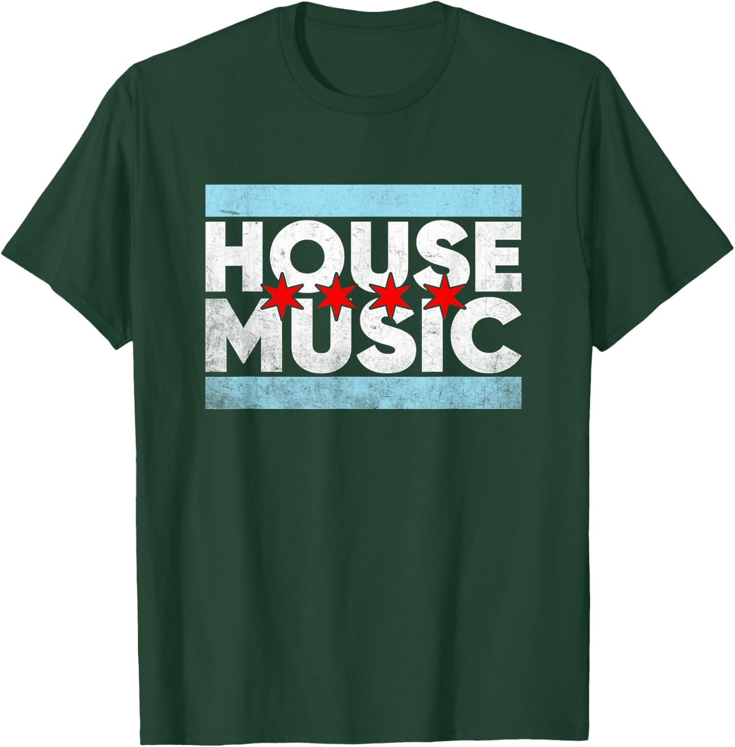 Chicago House Music - EDM DJ Retro Distressed T-Shirt - T-Shirt | Forest