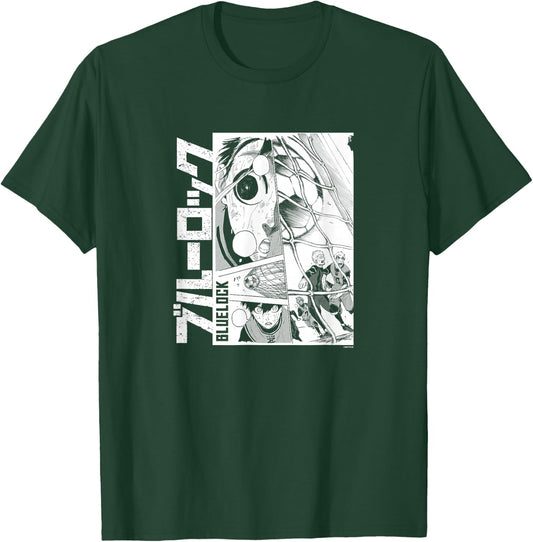 Blue Lock Yoichi Isagi Epic Goal Distressed Manga Panels T-Shirt - T-Shirt | Forest