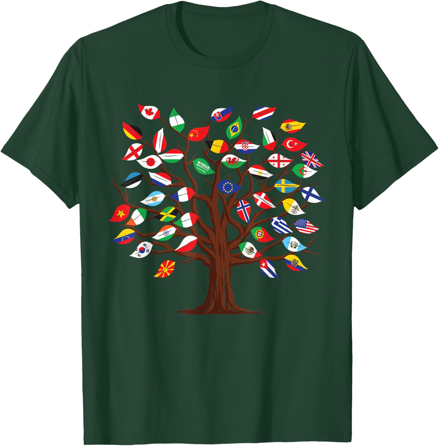 Flags of Countries of the World international flag tree kid T-Shirt - T-Shirt | Forest