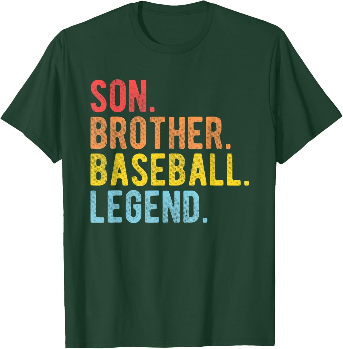 Son Brother Basebal Legend Retro Baseball Boy Kids T-Shirt - T-Shirt | Forest