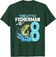 Kids Fishing Birthday Shirt 8 Year Old Boy Fisher 8th Bday Kids T-Shirt - T-Shirt | Forest