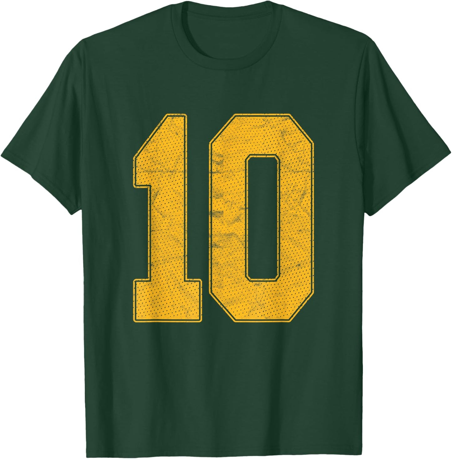 Number 10 Numbered Uniform Sports Team Jersey 10th Birthday T-Shirt - T-Shirt | Forest