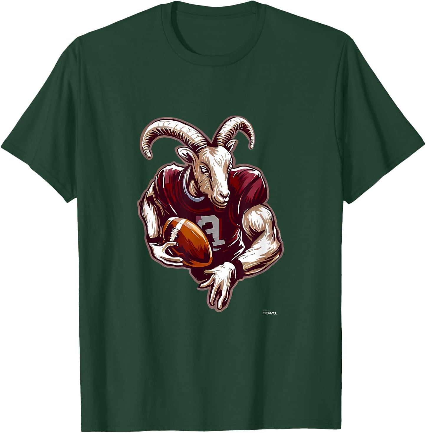 American Football Quarterback Receiver Running Back Goat T-Shirt - T-Shirt | Forest