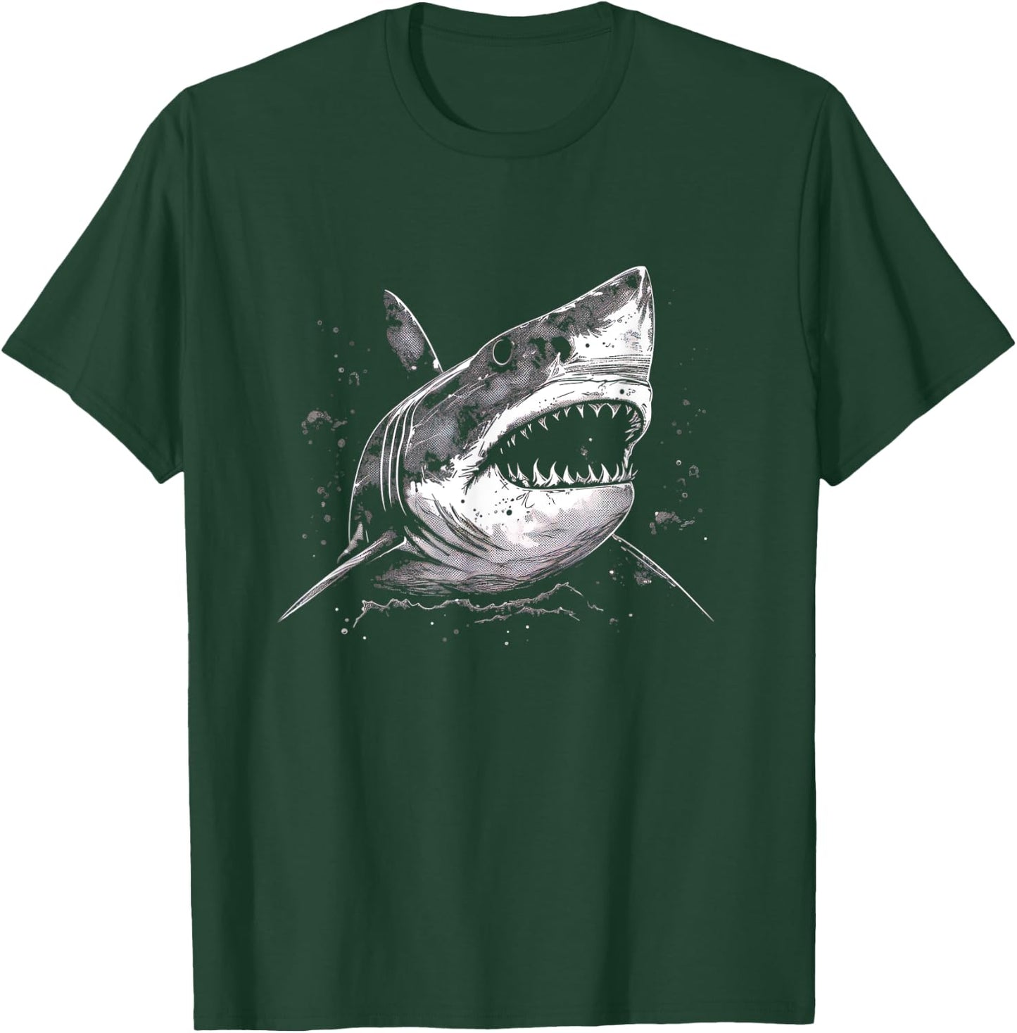Scary Great White Simple Generic Shark with Big Teeth T-Shirt - T-Shirt | Forest