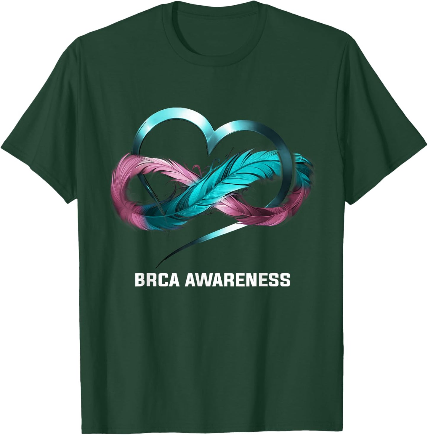 Infinity Heart BRCA Awareness T-Shirt - T-Shirt | Forest