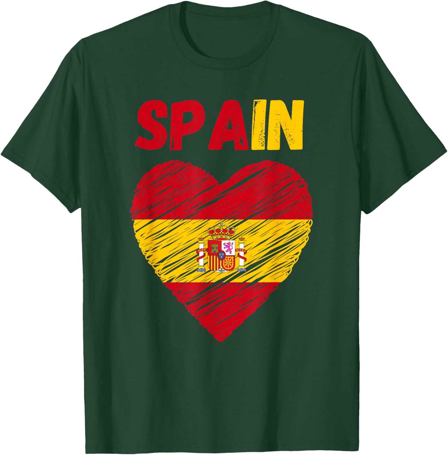 Spain Flag Holiday Vintage Grunge Espanol Spanish Flag T-Shirt - T-Shirt | Forest