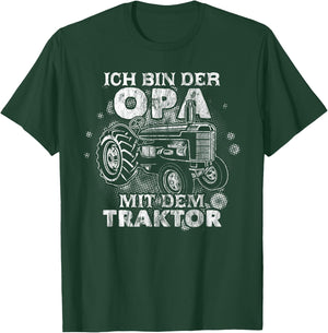 Grandpa with Tractor Grandpa Grandad Funny T-Shirt - T-Shirt | Forest