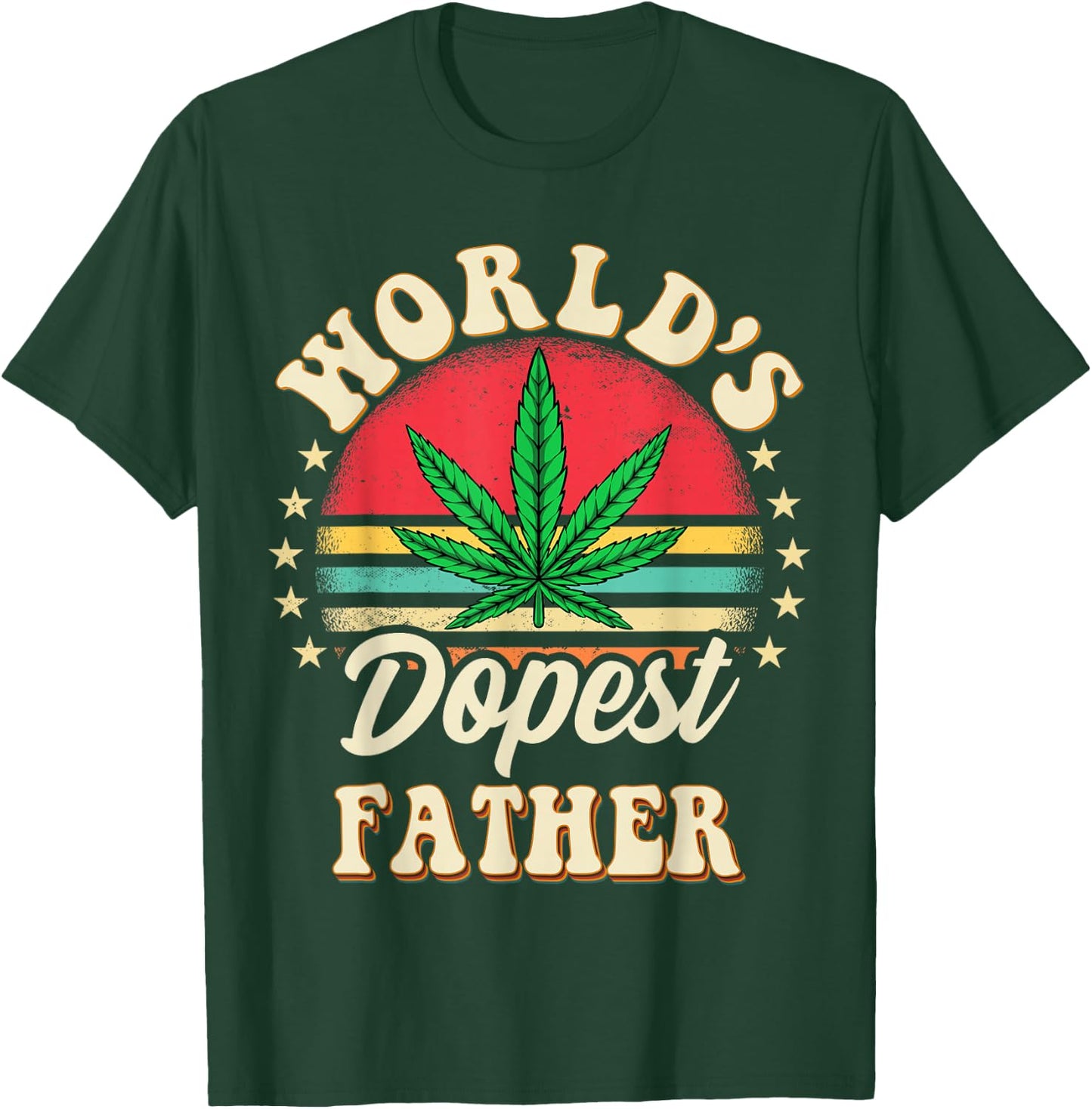 Father Funny 420 Pot Vintage Matching Worlds Dopest Father T-Shirt - T-Shirt | Forest