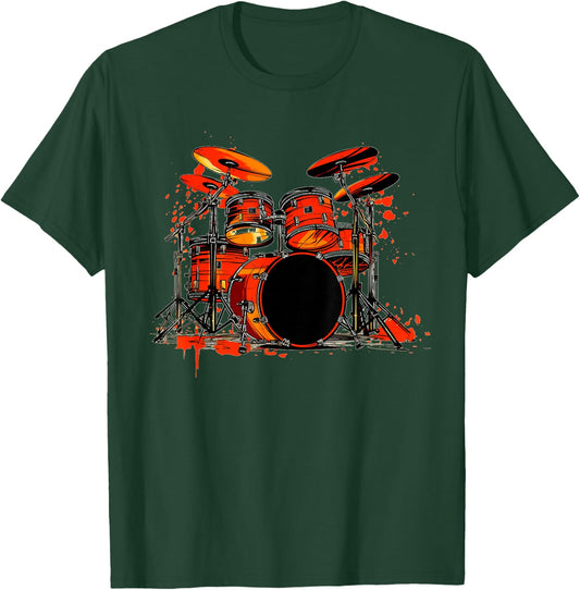 Cool Drums for Drummer and Rock Band Lovers T-Shirt - T-Shirt | Forest