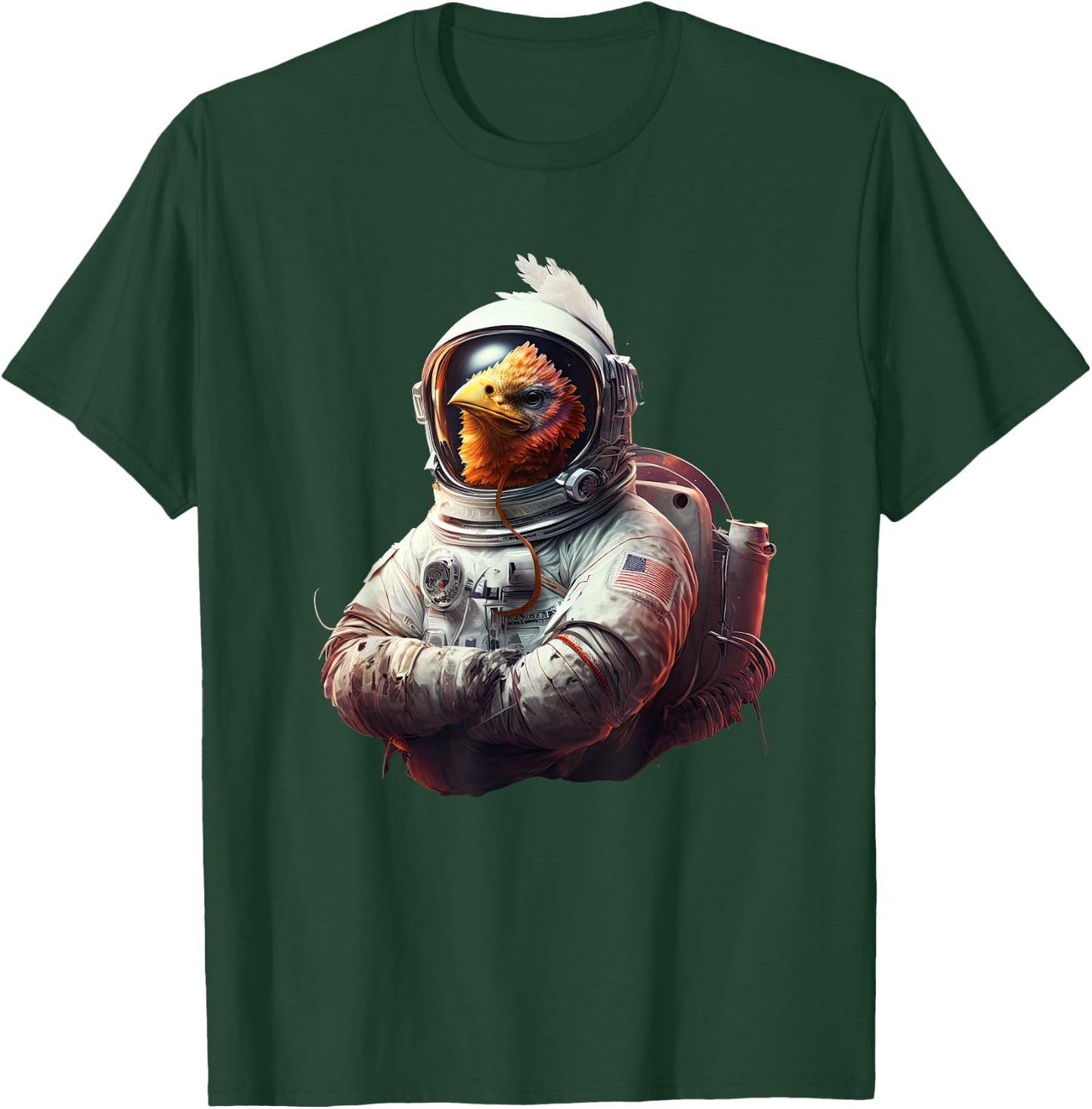 Chicken Cool Astronaut space T-Shirt - T-Shirt | Forest