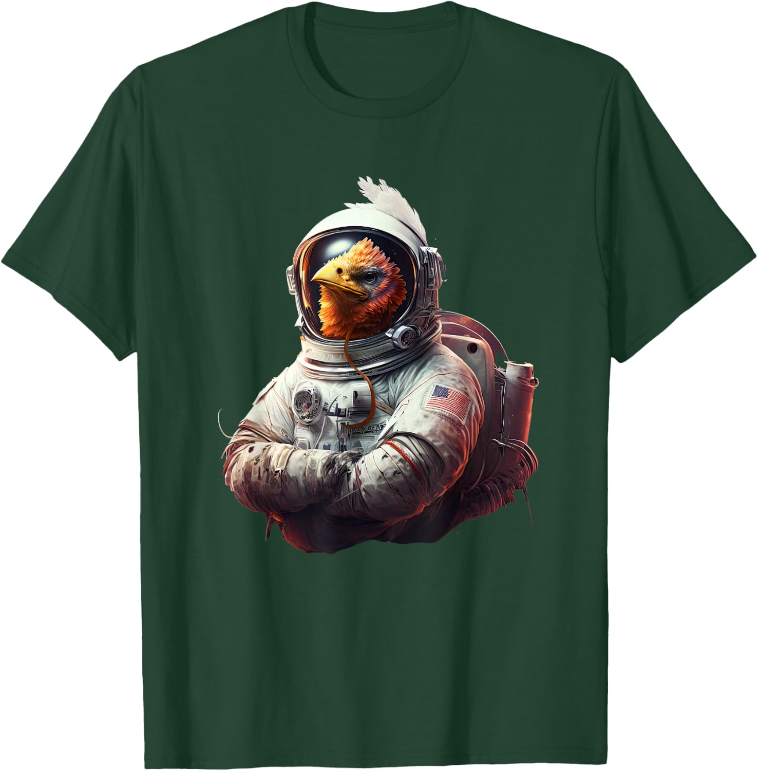 Chicken Cool Astronaut space T-Shirt - T-Shirt | Forest