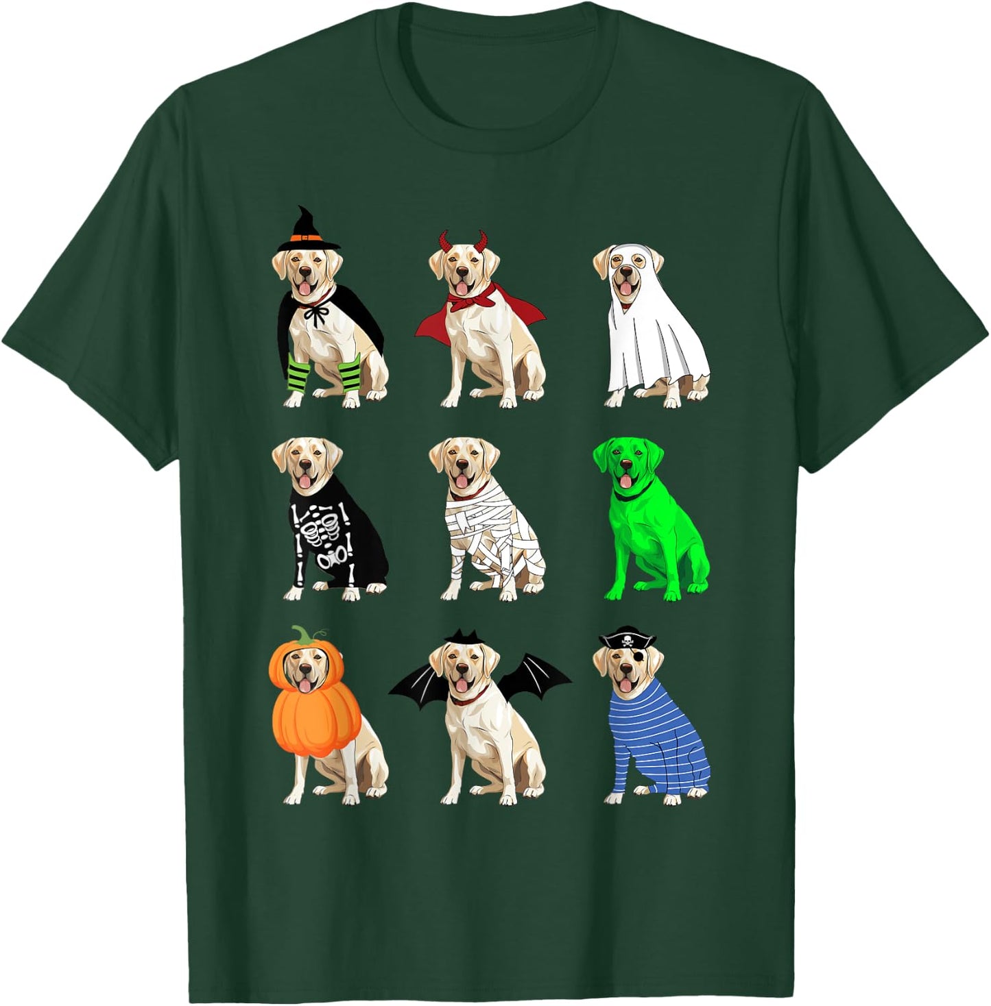 White Labrador Retriever Halloween Funny Ghost Monster T-Shirt - T-Shirt | Forest