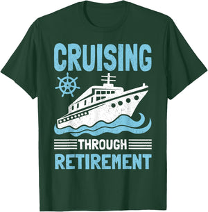 Funny Cruise Retirement Art Men Women Cruising Ship Vacation T-Shirt - T-Shirt | Forest