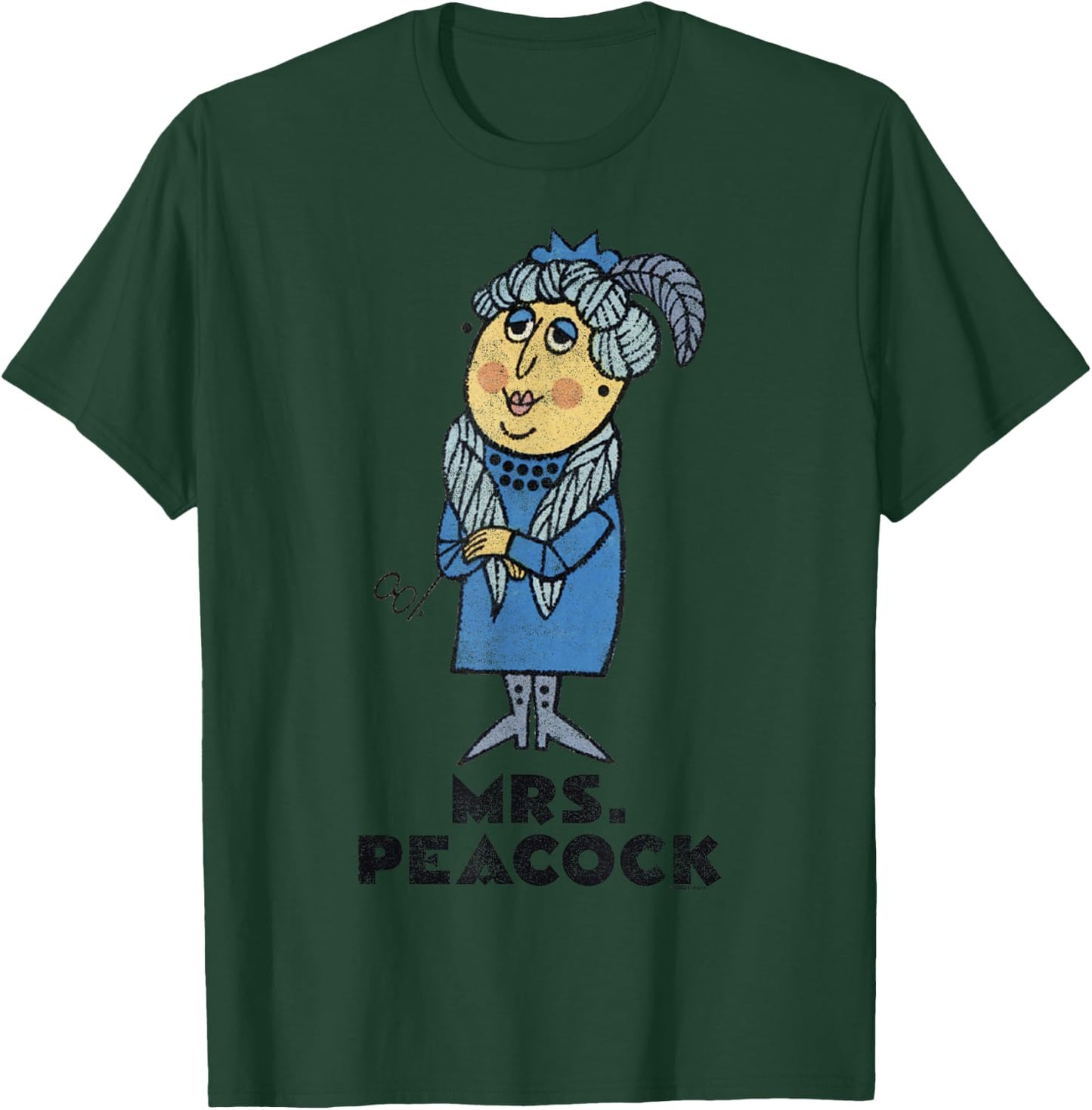 Clue Retro Mrs. Peacock Portrait T-Shirt - T-Shirt | Forest