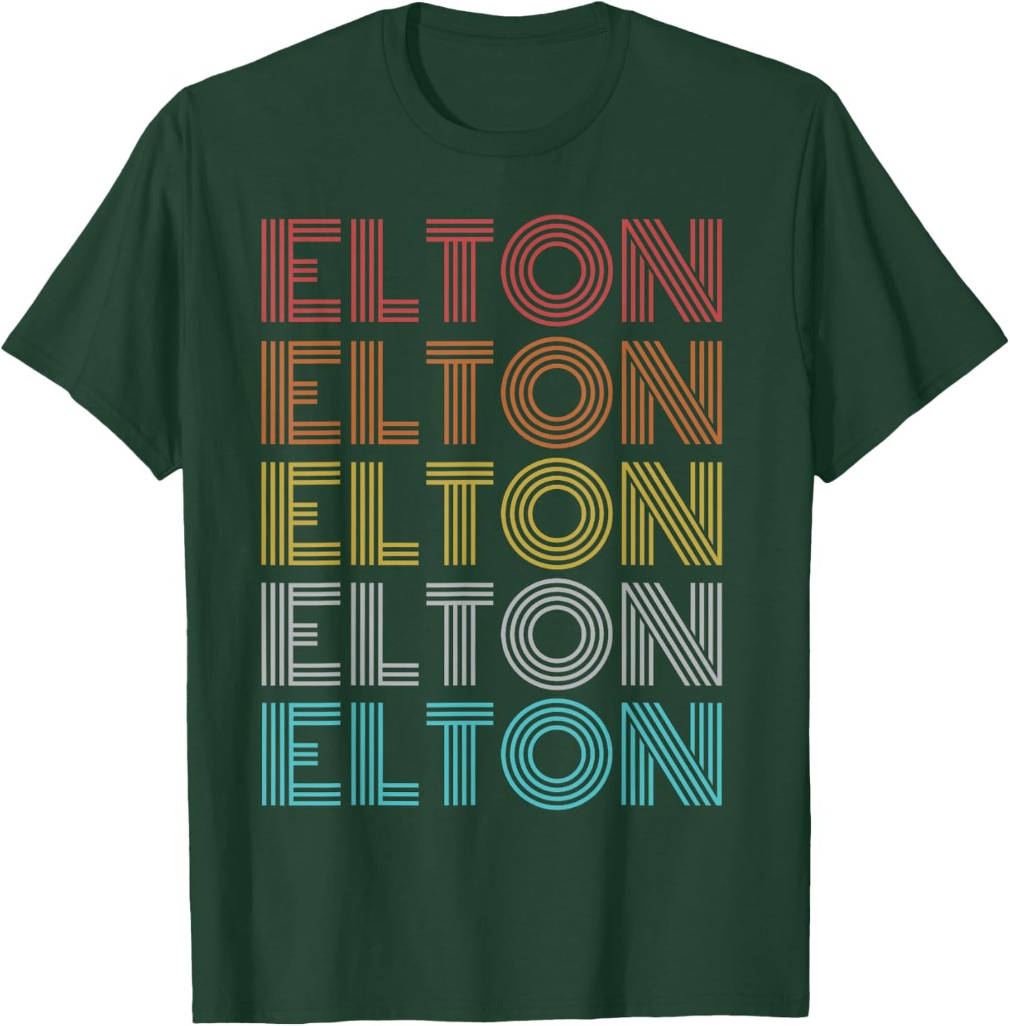 Elton Shirt Vintage Retro Apparel Retro Vintage Elton , Black T-Shirt - T-Shirt | Forest