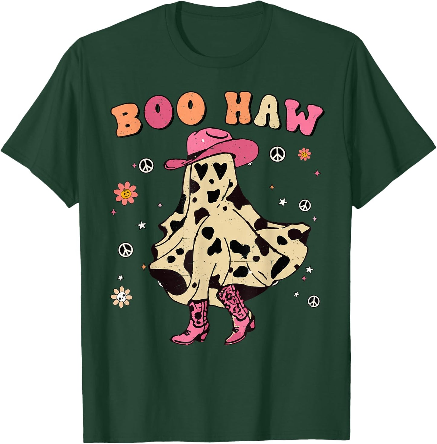 Girl Boo-Haw Cute Ghost Cowgirl Halloween Costume Toddler T-Shirt - T-Shirt | Forest