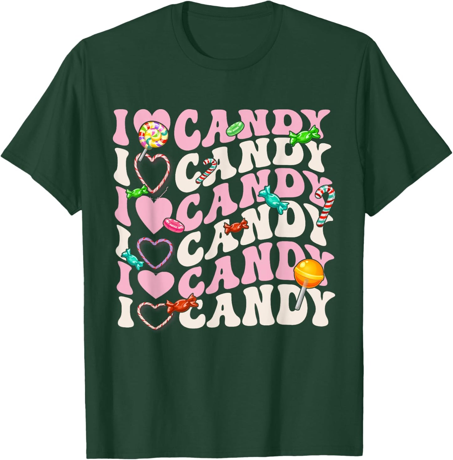 I Love Candy Halloween Party Cute Trick or Treat Candyland T-Shirt - T-Shirt | Forest