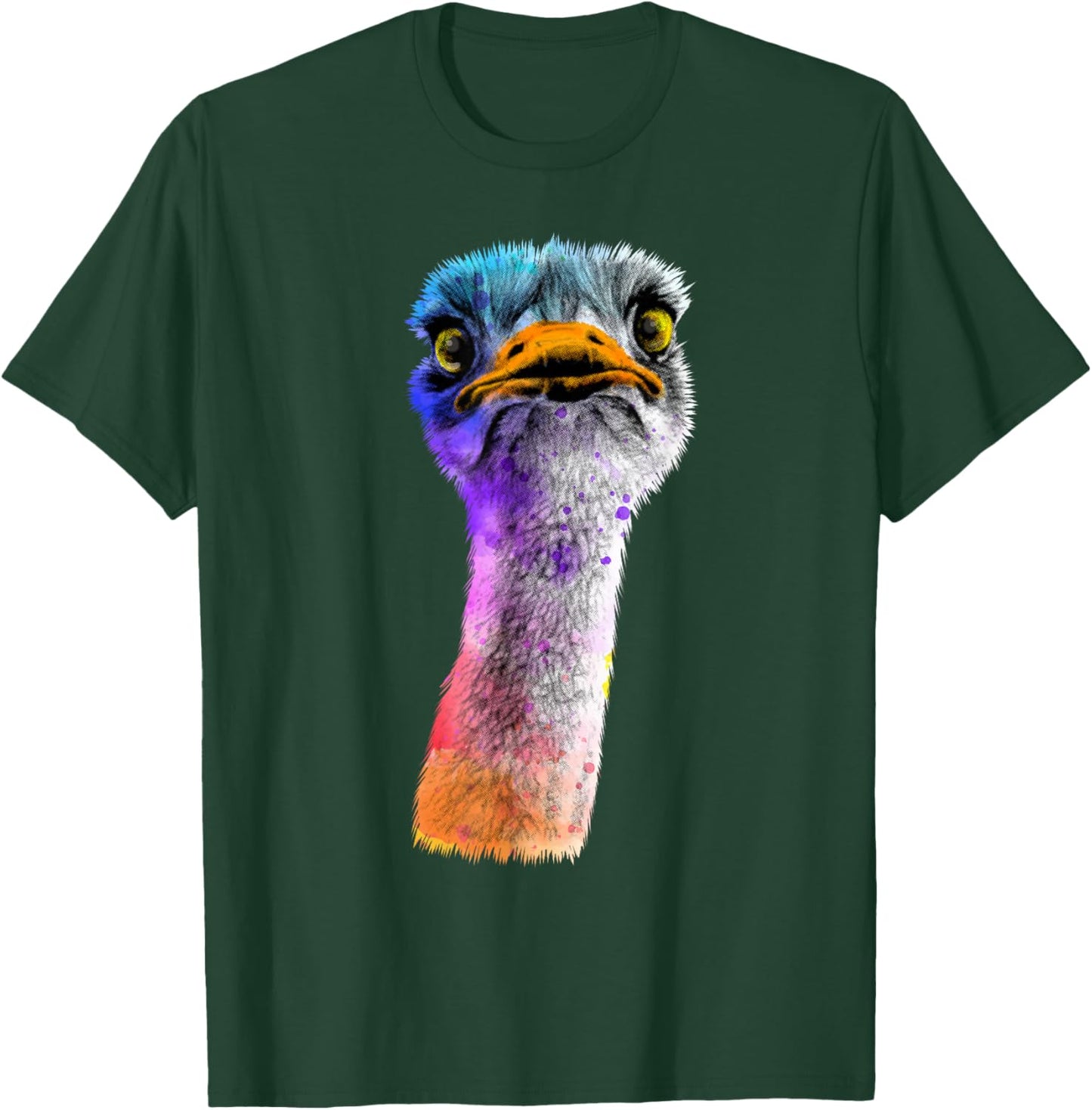 Funny Ostrich Face Design Men Women Boys Girls Ostrich Lover T-Shirt - T-Shirt | Forest