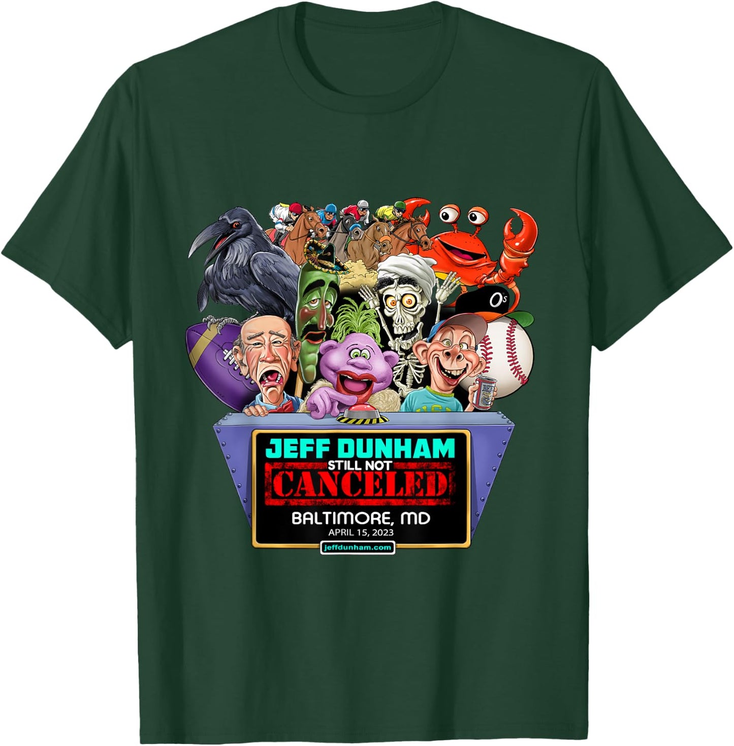 Jeff Dunham Baltimore, MD (2023) T-Shirt - T-Shirt | Forest