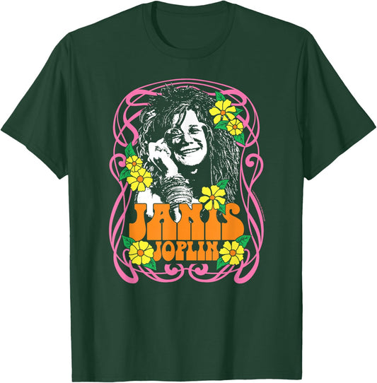 Janis Joplin - Flowers T-Shirt - T-Shirt | Forest