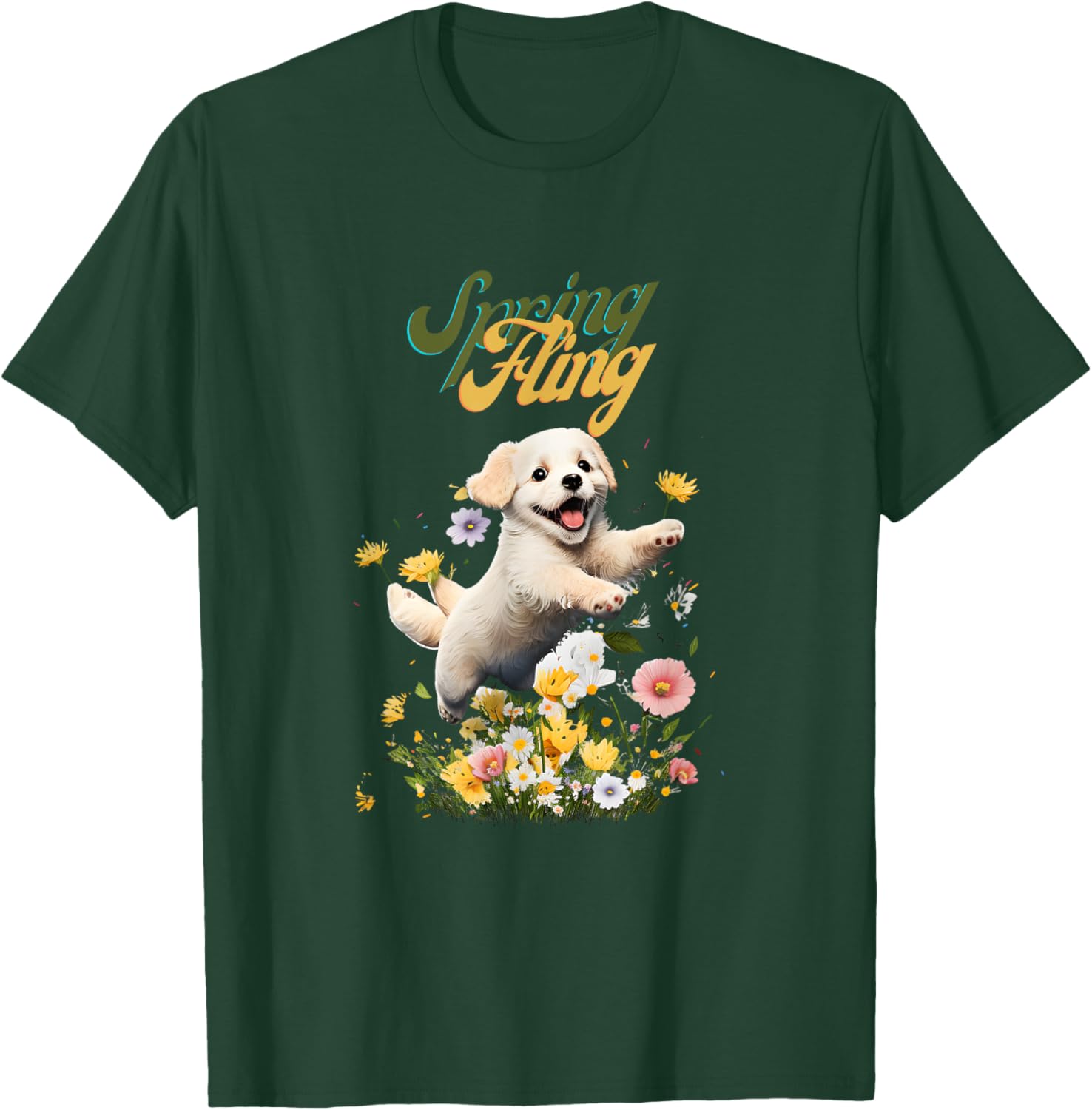 Playful Puppy Spring Fling T-Shirt - T-Shirt | Forest