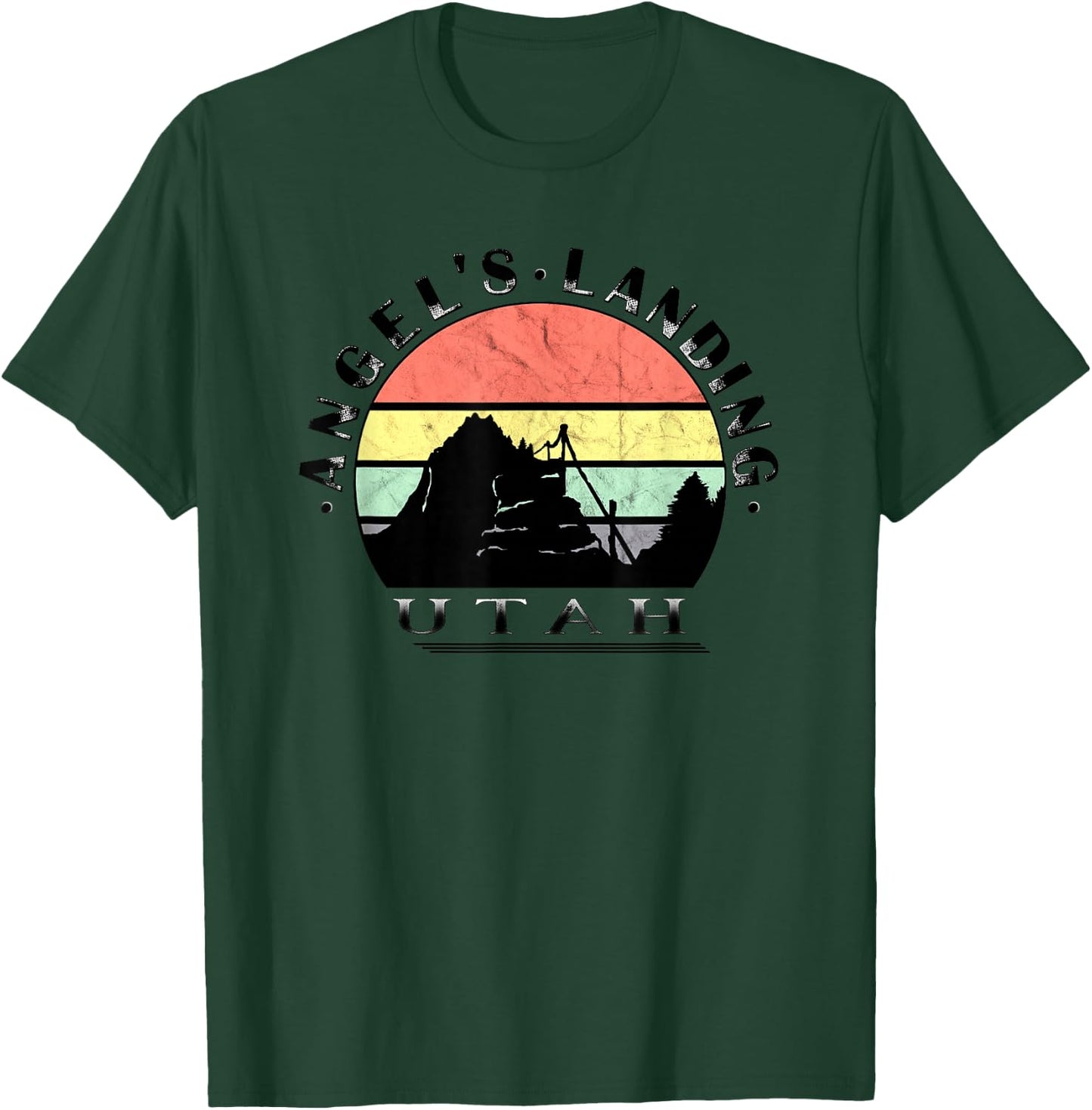 Angels Landing Retro Vintage Sunset T-Shirt - T-Shirt | Forest
